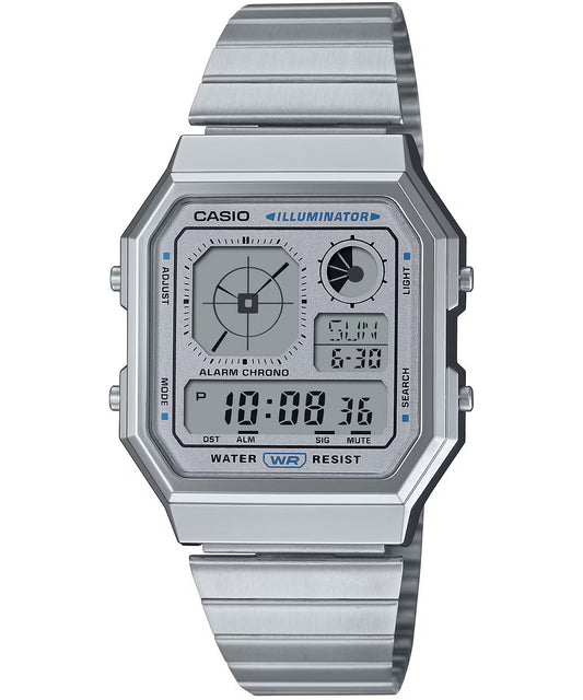 Casio Vint. Mod. Retro Future Edgy - Silv…