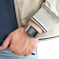 Casio Vint. Mod. World Time - Silver & Bl…