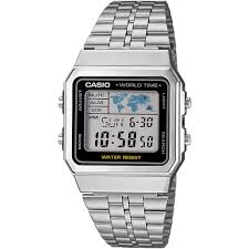 Casio Vint. Mod. World Time - Silver & Bl…