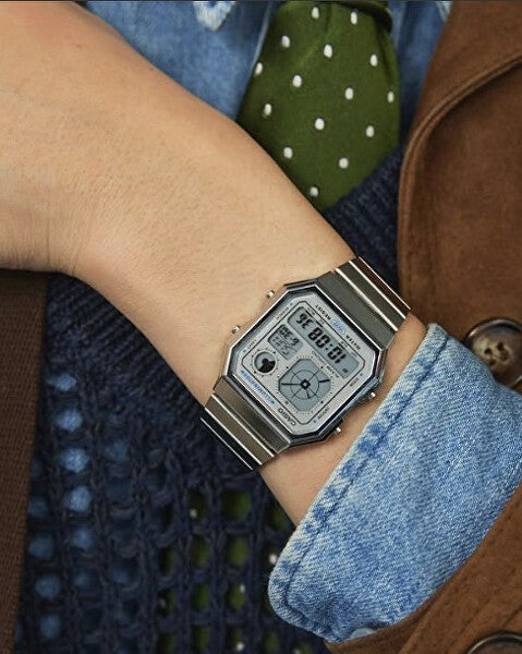 Casio Vint. Mod. Retro Future Edgy - Silv…